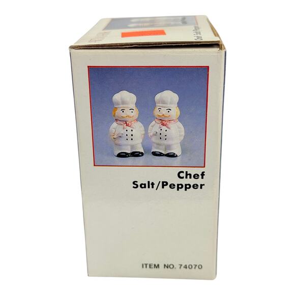 Vintage Artmark Chef Cook Salt And Pepper Shakers Ceramic Made In Taiwan MIB - Picture 7 of 10